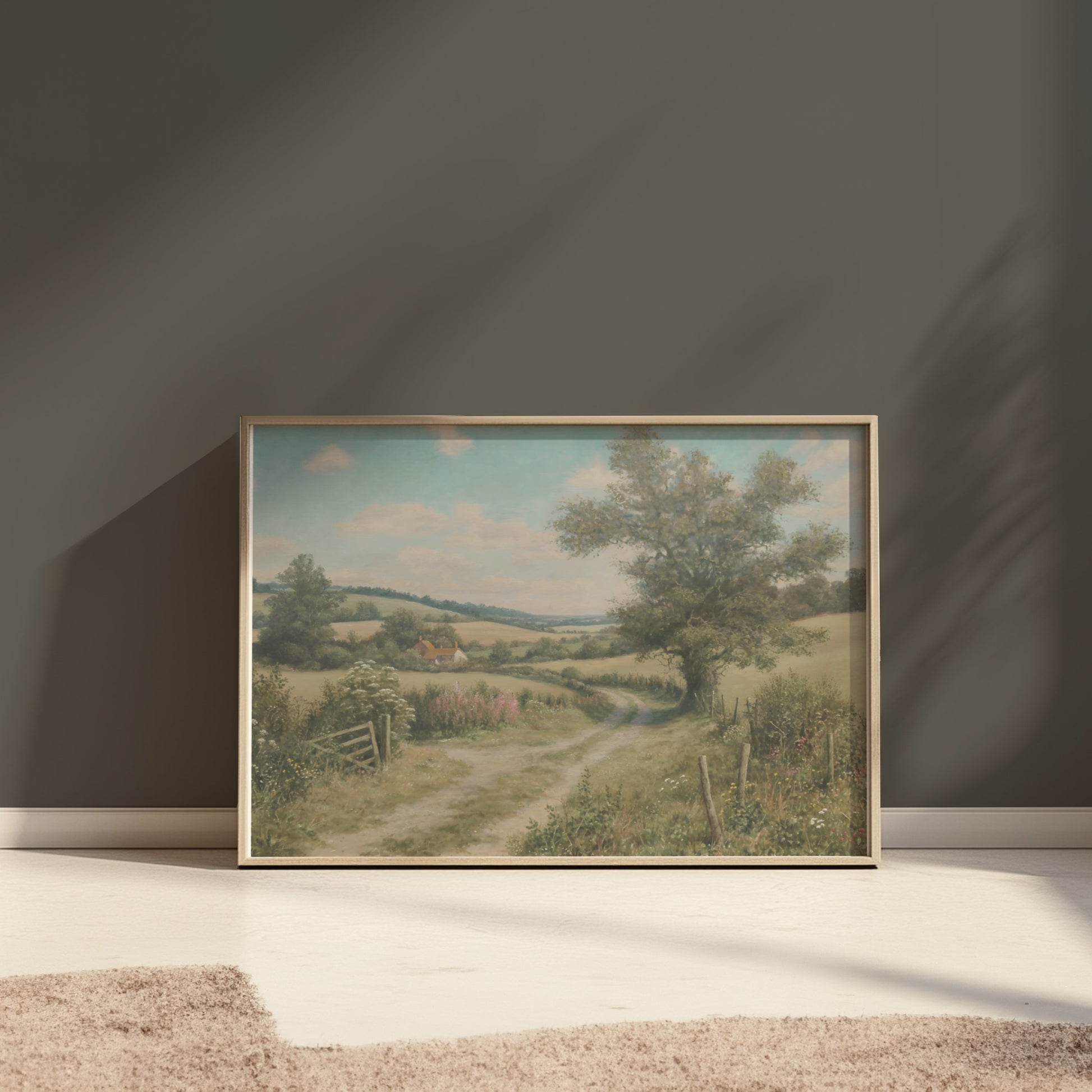 Premium Poster of Road Leading to Countryside Scenery Posters
