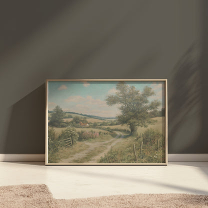 Premium Poster of Road Leading to Countryside Scenery Posters