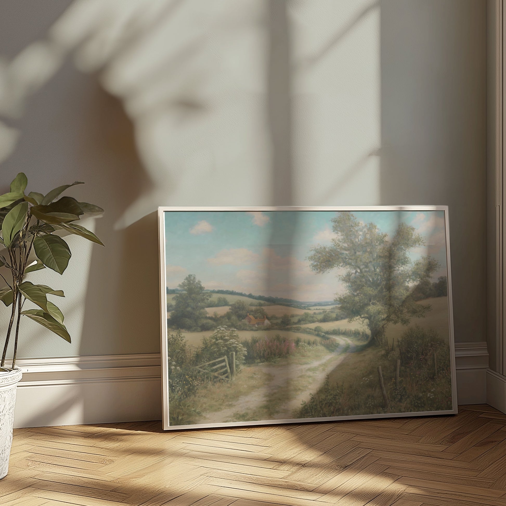 Premium Poster of Road Leading to Countryside Scenery Posters