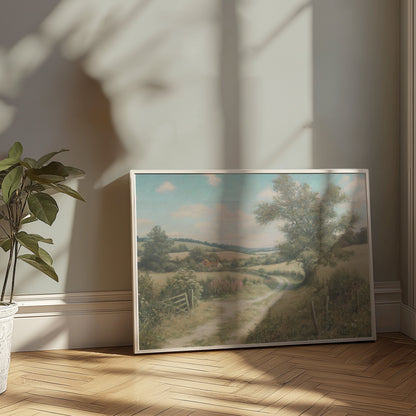 Premium Poster of Road Leading to Countryside Scenery Posters