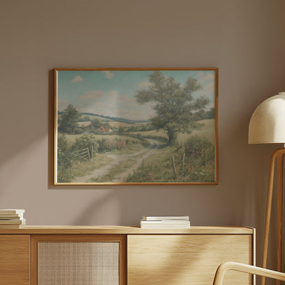 Premium Poster of Road Leading to Countryside Scenery Posters