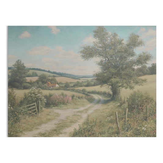 Premium Poster of Road Leading to Countryside Scenery Posters