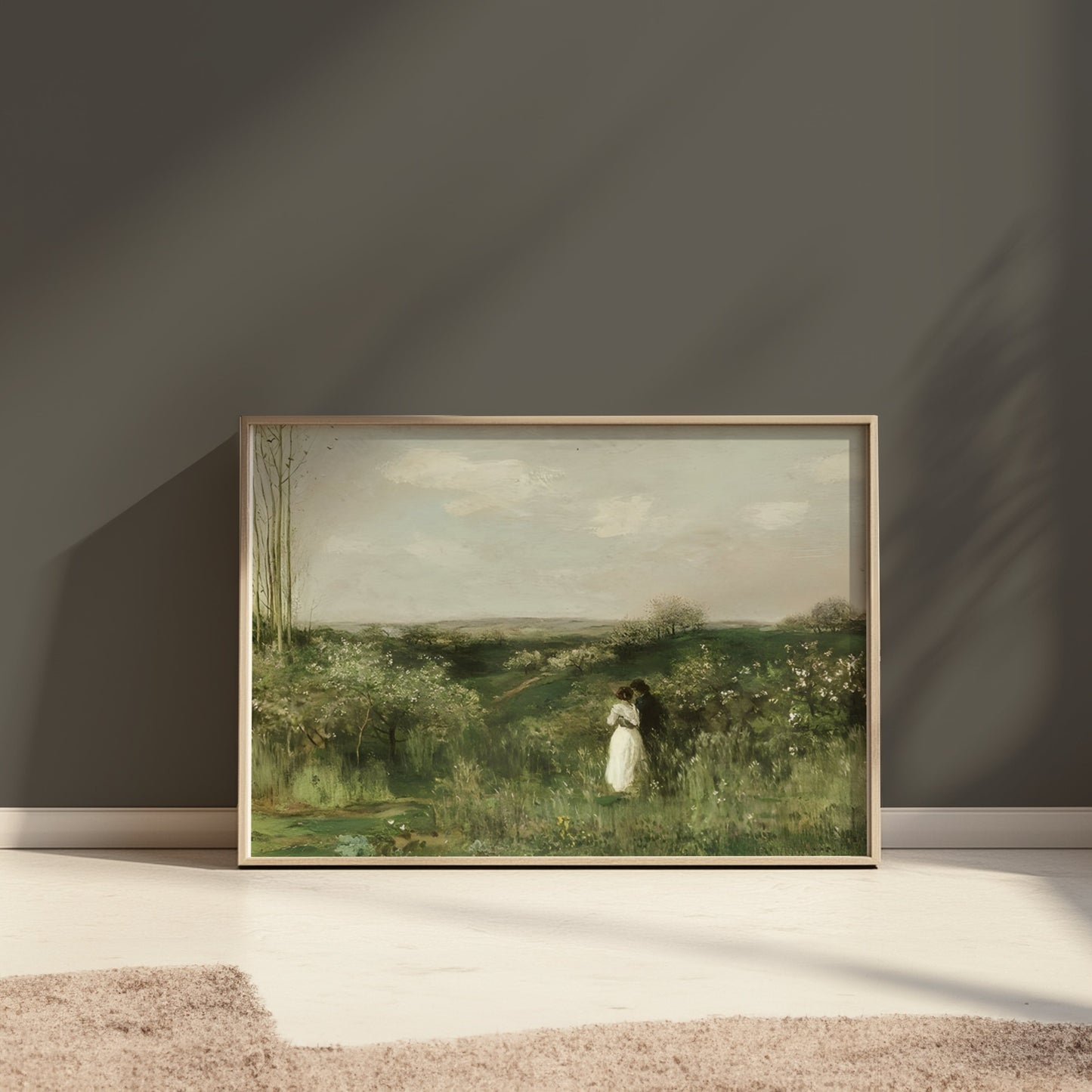 Premium Poster of Romantic Landscape with Couples in Greenery Posters