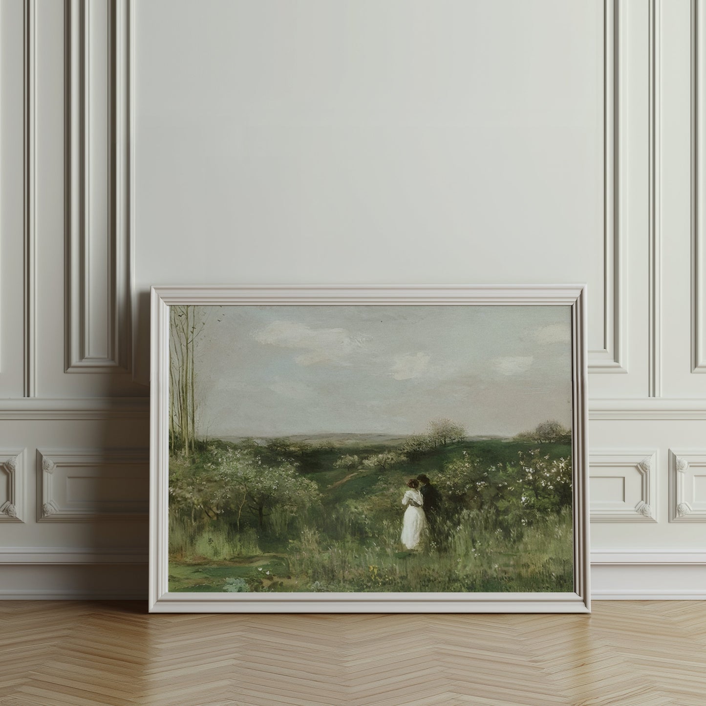 Premium Poster of Romantic Landscape with Couples in Greenery Posters