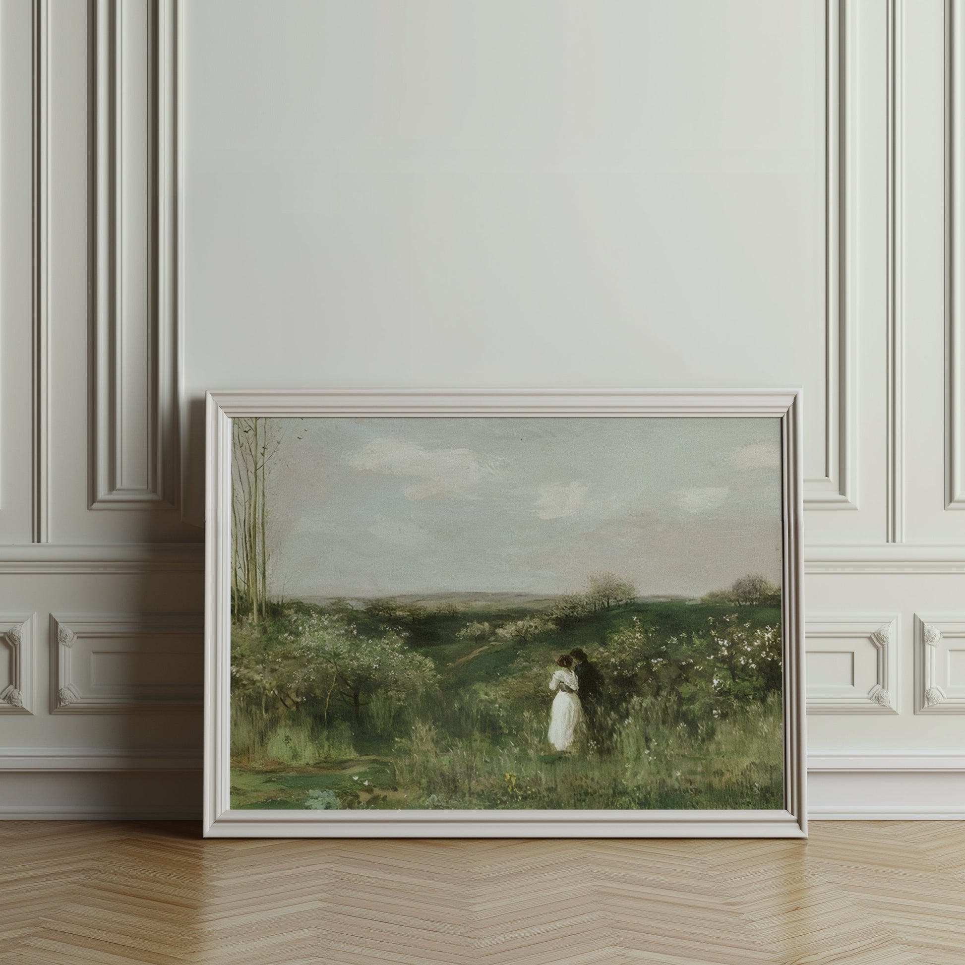 Premium Poster of Romantic Landscape with Couples in Greenery Posters