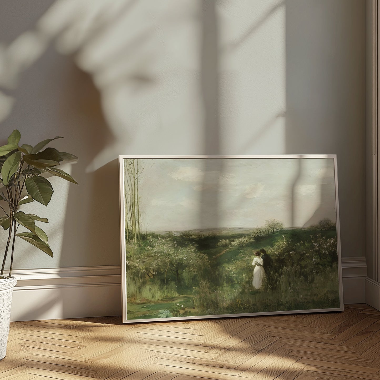 Premium Poster of Romantic Landscape with Couples in Greenery Posters