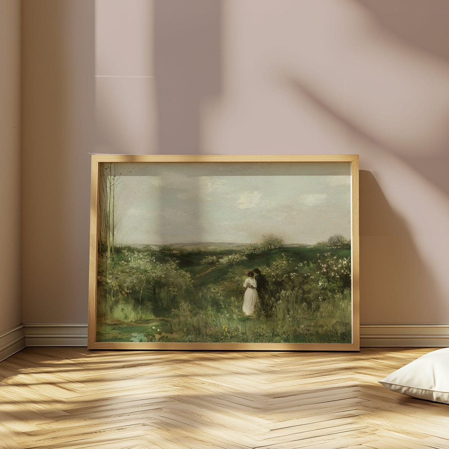 Premium Poster of Romantic Landscape with Couples in Greenery Posters