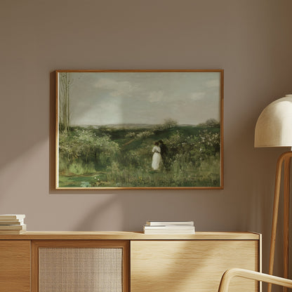 Premium Poster of Romantic Landscape with Couples in Greenery Posters