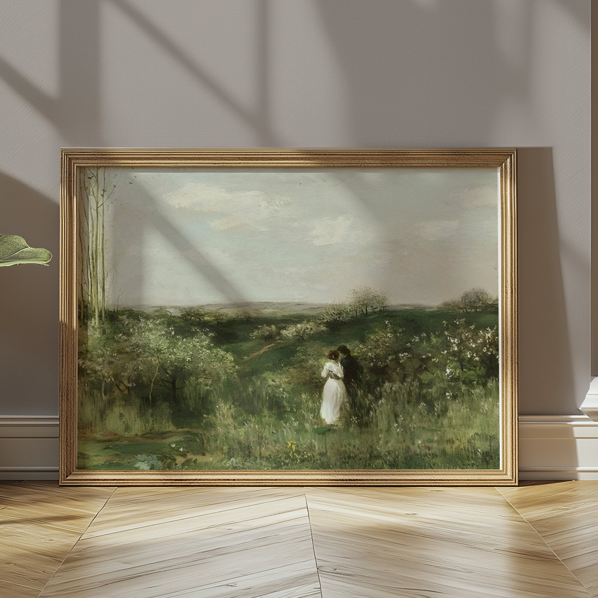 Premium Poster of Romantic Landscape with Couples in Greenery Posters