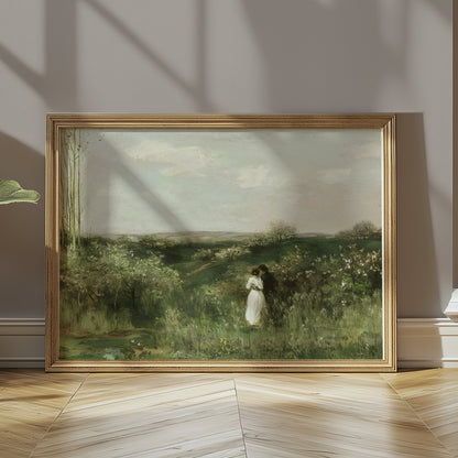 Premium Poster of Romantic Landscape with Couples in Greenery Posters