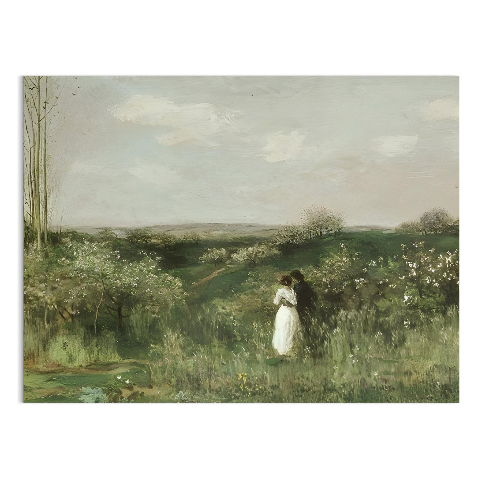 Premium Poster of Romantic Landscape with Couples in Greenery Posters