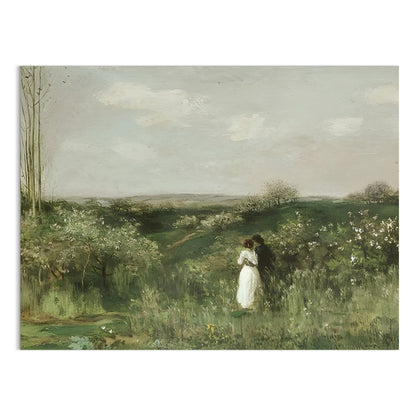 Premium Poster of Romantic Landscape with Couples in Greenery Posters