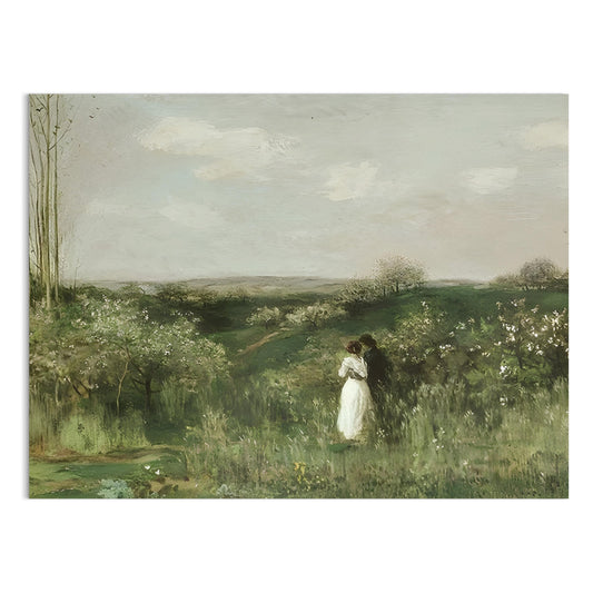 Premium Poster of Romantic Landscape with Couples in Greenery Posters