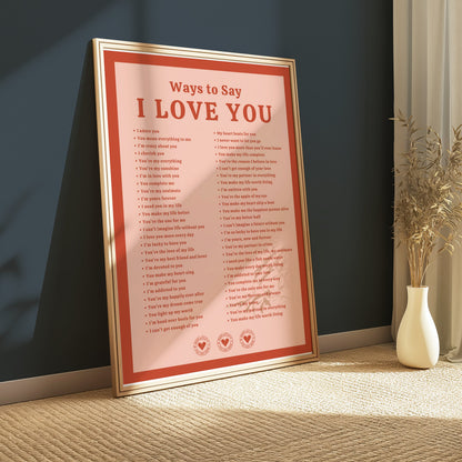 Premium Poster of Romantic Ways to Say I Love You Posters