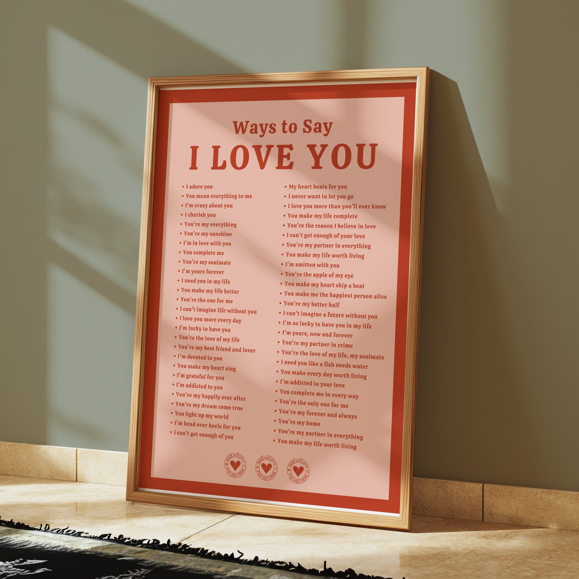 Premium Poster of Romantic Ways to Say I Love You Posters