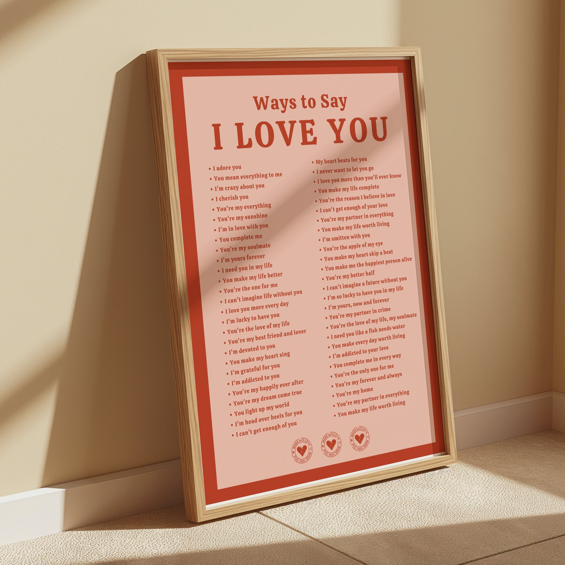 Premium Poster of Romantic Ways to Say I Love You Posters
