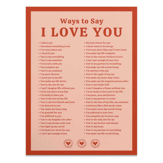 Premium Poster of Romantic Ways to Say I Love You Posters