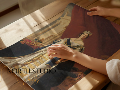 Premium Poster of Royal Portrait of a Queen in Elegant Historical Dress Posters