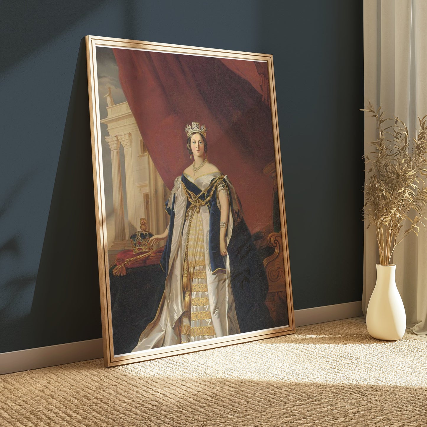 Premium Poster of Royal Portrait of a Queen in Elegant Historical Dress Posters