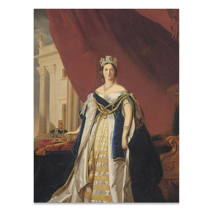 Premium Poster of Royal Portrait of a Queen in Elegant Historical Dress Posters