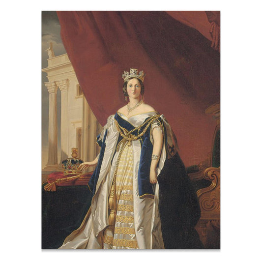 Premium Poster of Royal Portrait of a Queen in Elegant Historical Dress Posters
