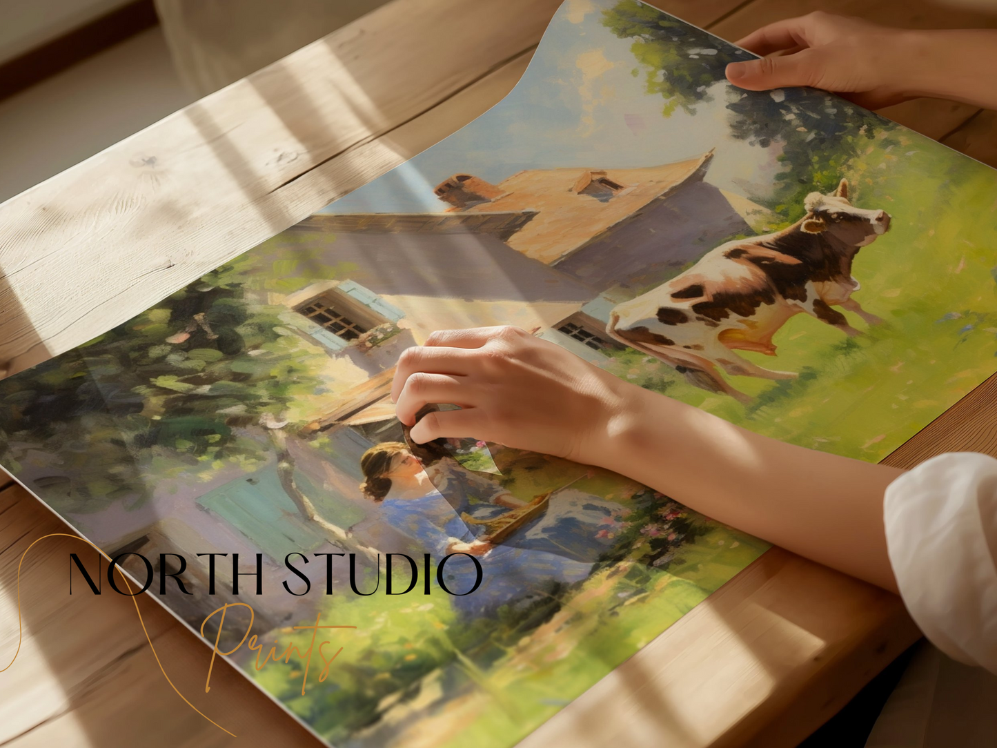 Premium Poster of Rustic Country House and Farm Life Art Print Posters