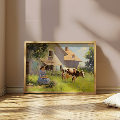 Premium Poster of Rustic Country House and Farm Life Art Print Posters