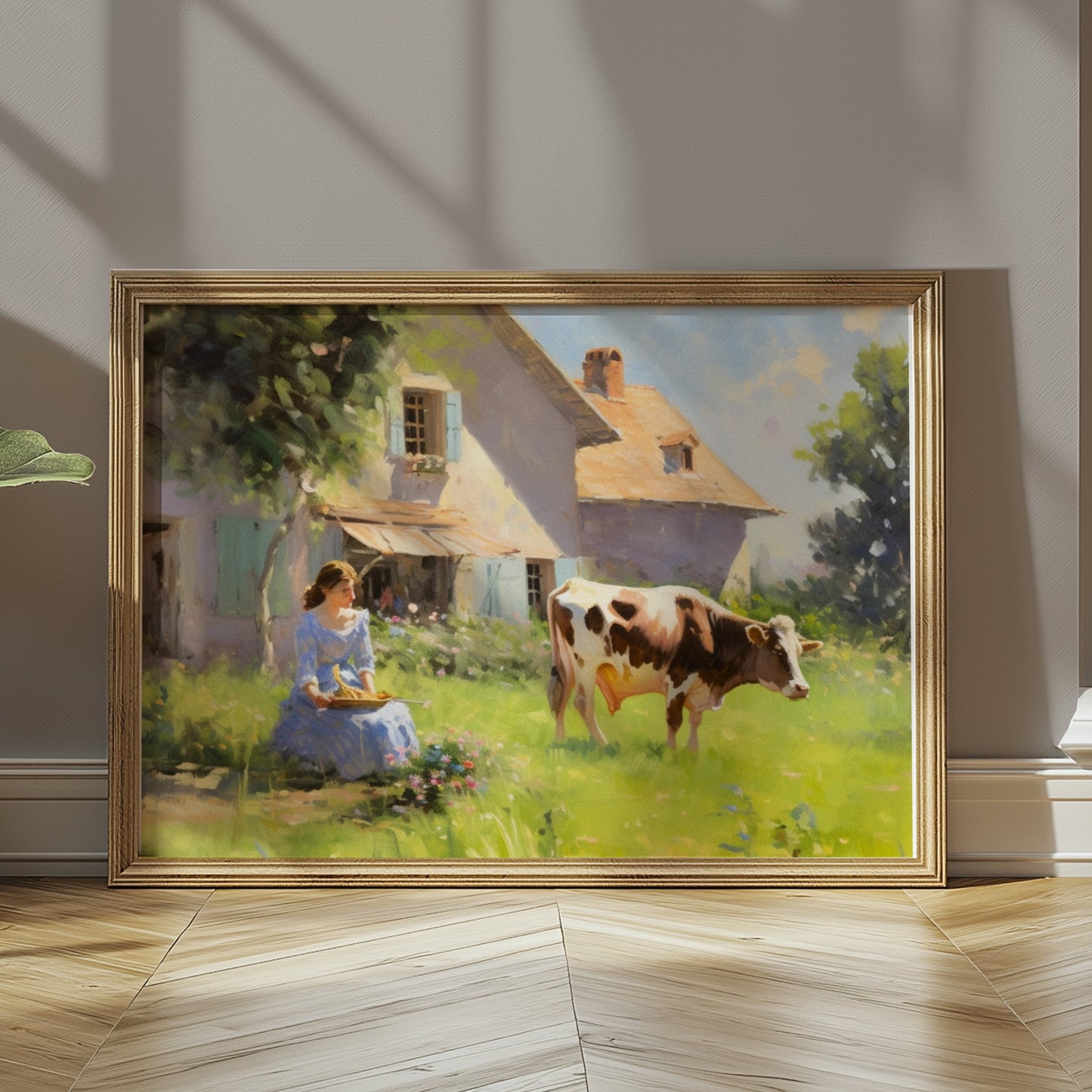 Premium Poster of Rustic Country House and Farm Life Art Print Posters