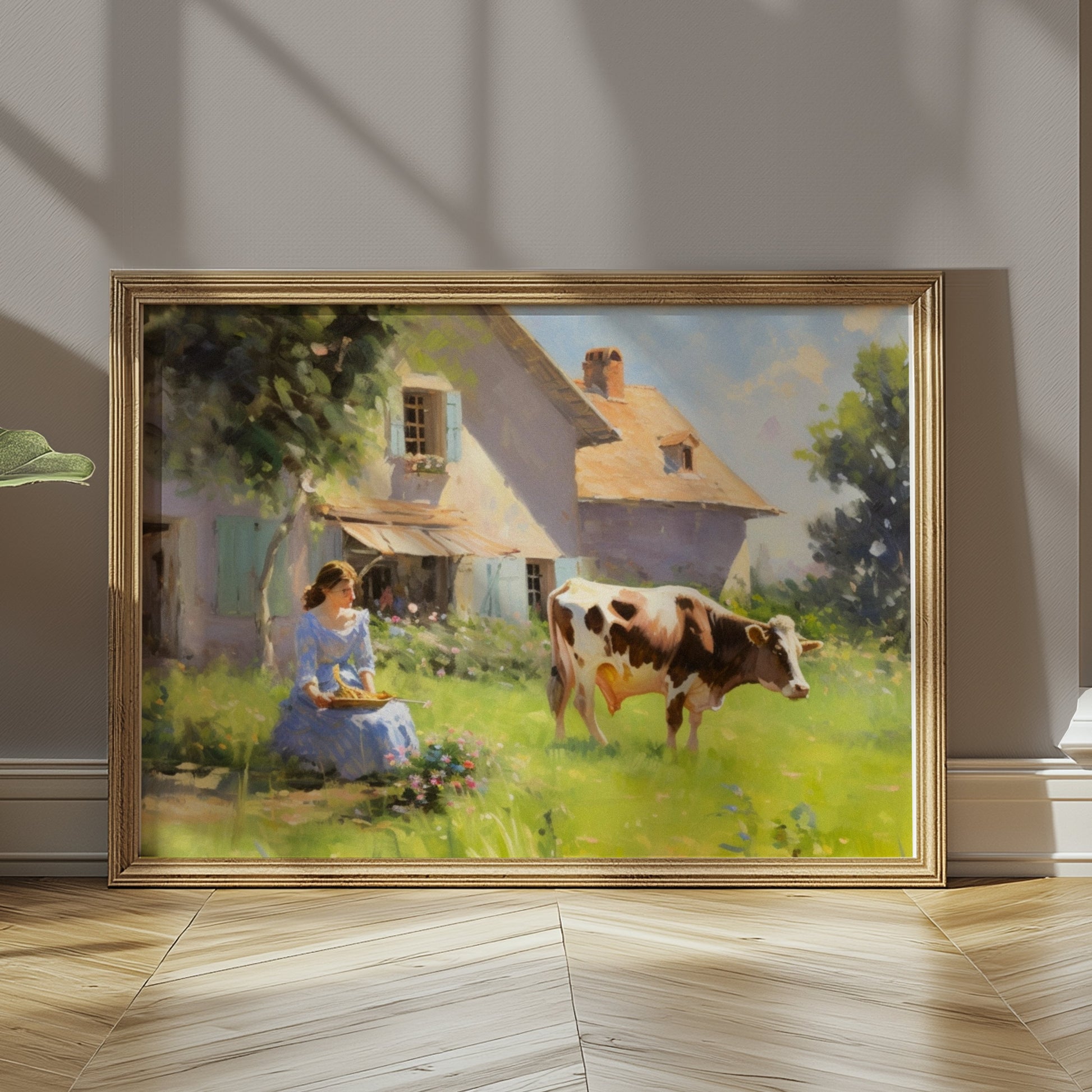 Premium Poster of Rustic Country House and Farm Life Art Print Posters