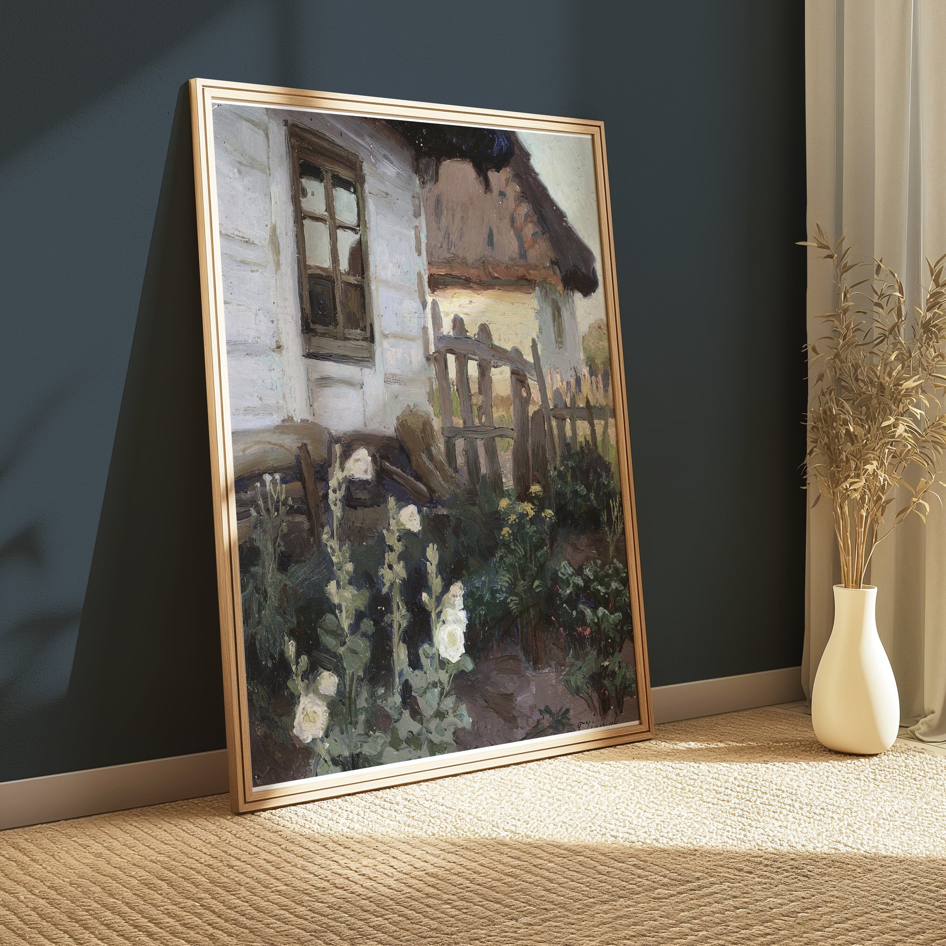 Premium Poster of Rustic Country House with Garden Scene Posters