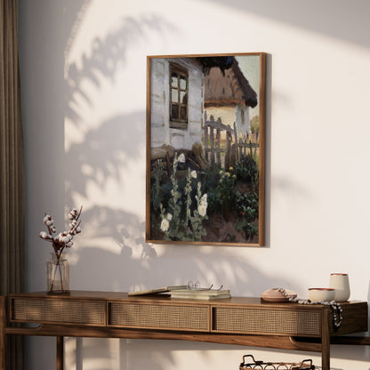 Premium Poster of Rustic Country House with Garden Scene Posters