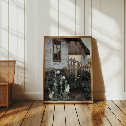 Premium Poster of Rustic Country House with Garden Scene Posters