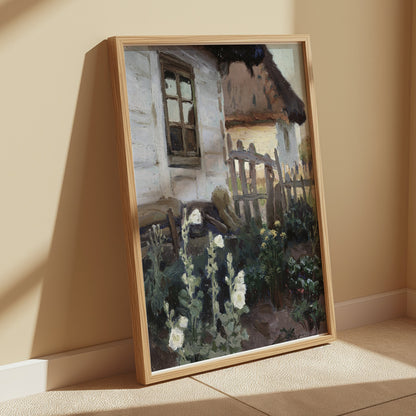 Premium Poster of Rustic Country House with Garden Scene Posters