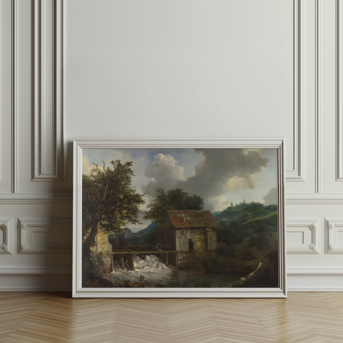 Premium Poster of Rustic Countryside Cottage with Watermill Wall Posters