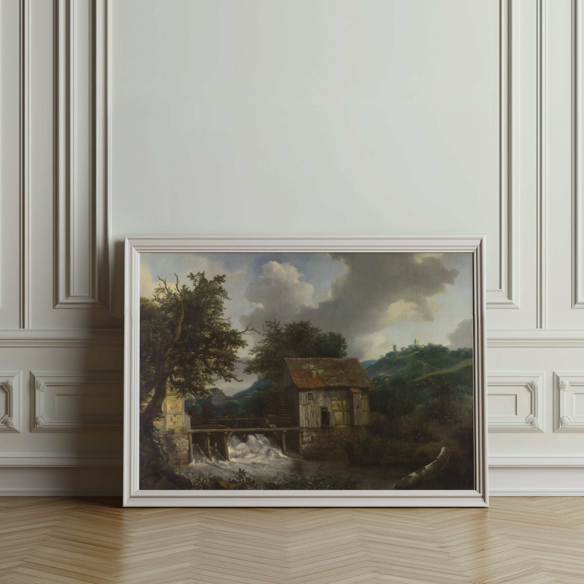 Premium Poster of Rustic Countryside Cottage with Watermill Wall Posters