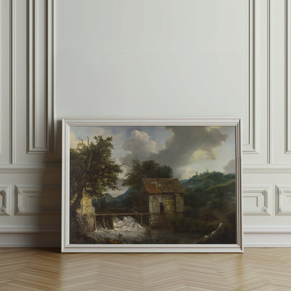 Premium Poster of Rustic Countryside Cottage with Watermill Wall Posters