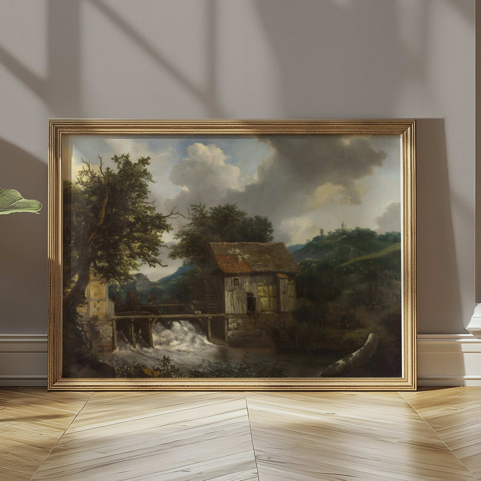 Premium Poster of Rustic Countryside Cottage with Watermill Wall Posters