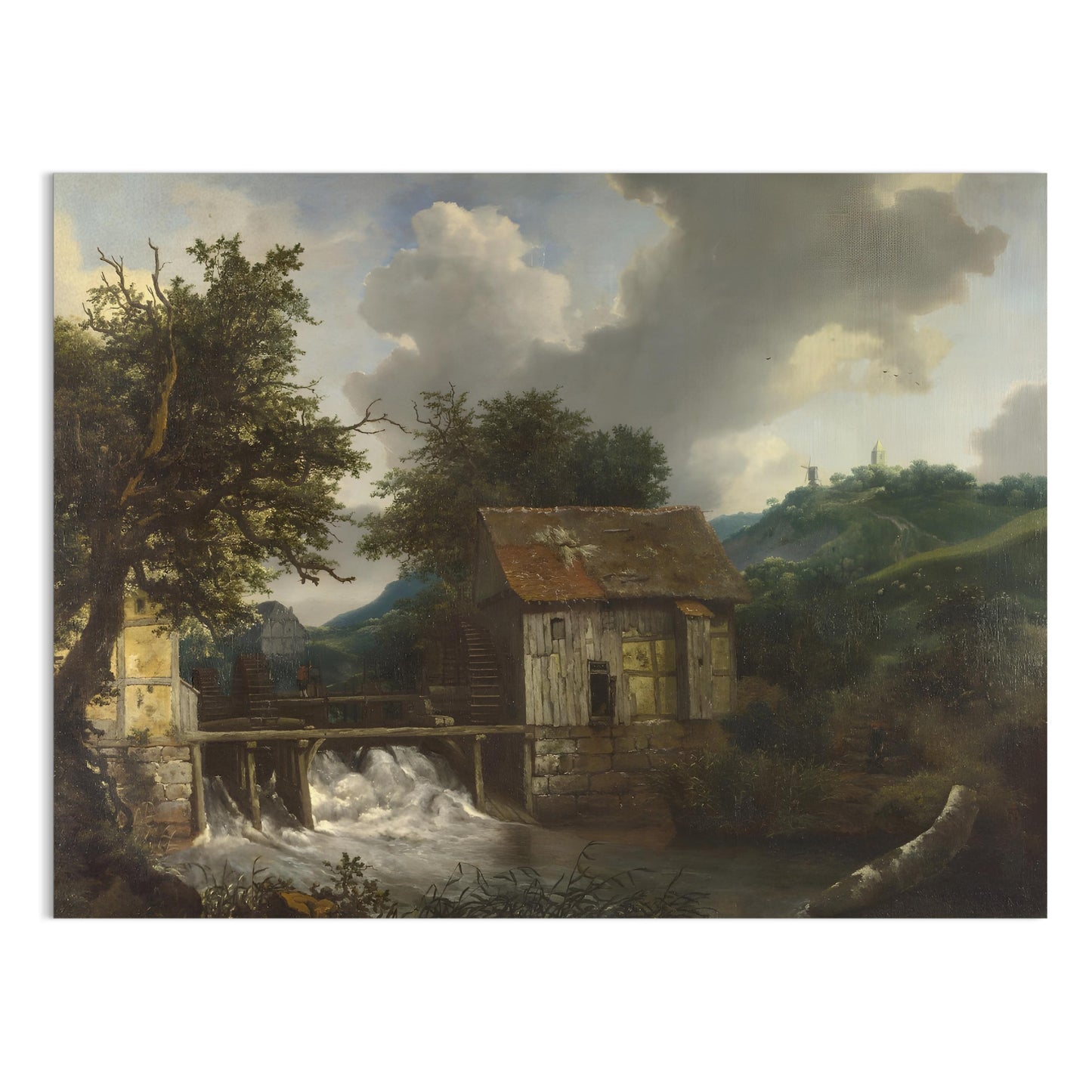 Premium Poster of Rustic Countryside Cottage with Watermill Wall Posters