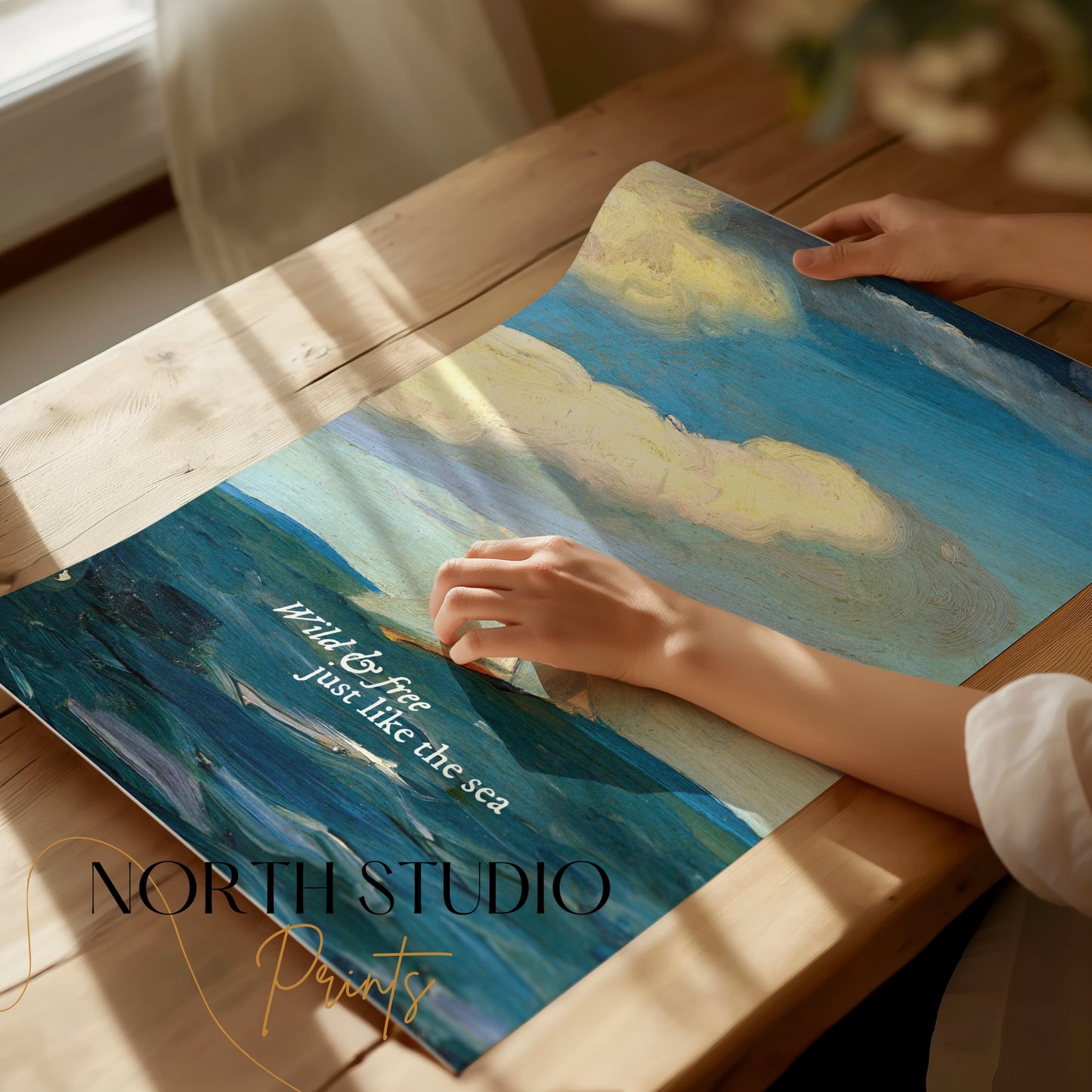 Premium Poster of Sailboat on Ocean with Inspiring Sea Quote Posters