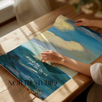 Premium Poster of Sailboat on Ocean with Inspiring Sea Quote Posters
