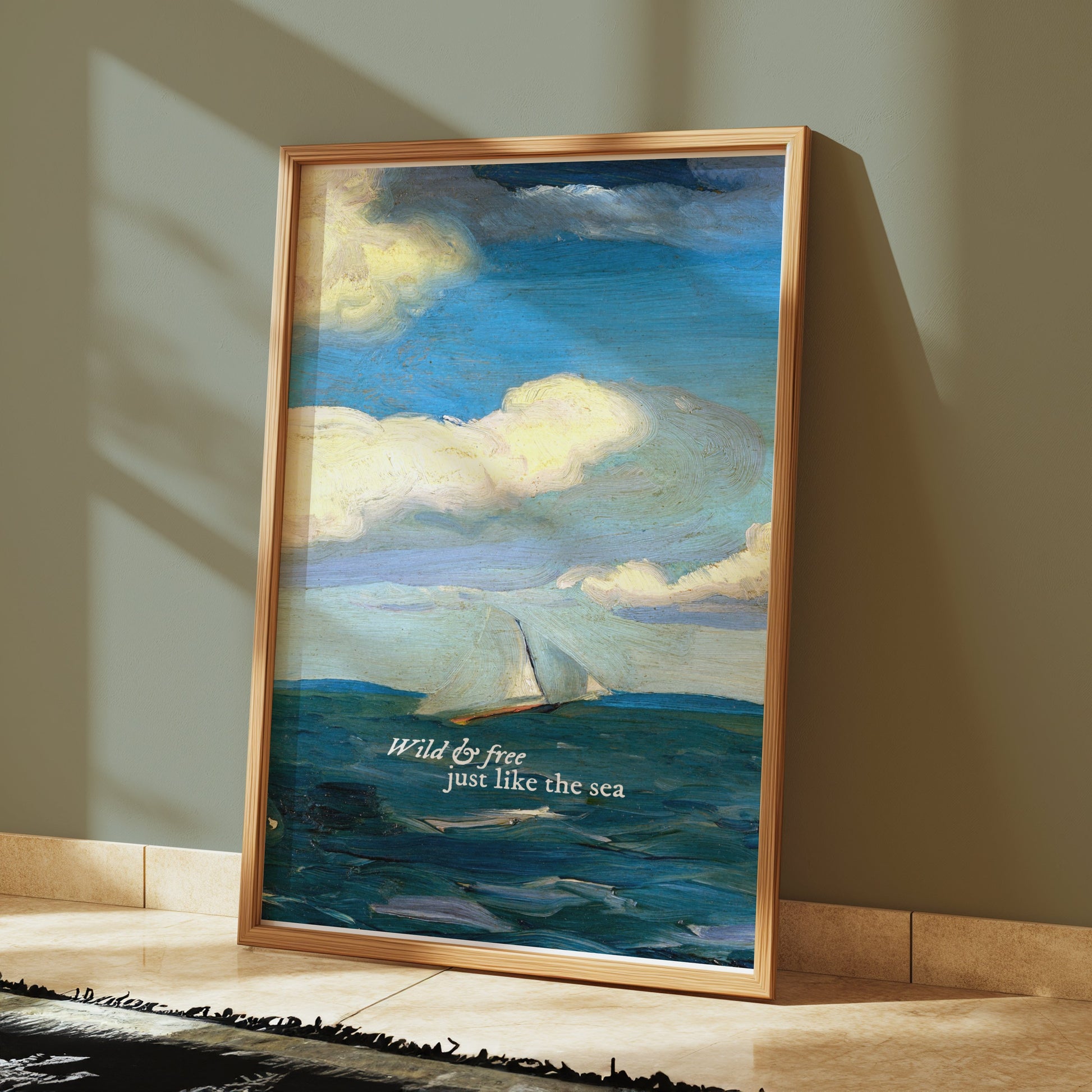Premium Poster of Sailboat on Ocean with Inspiring Sea Quote Posters