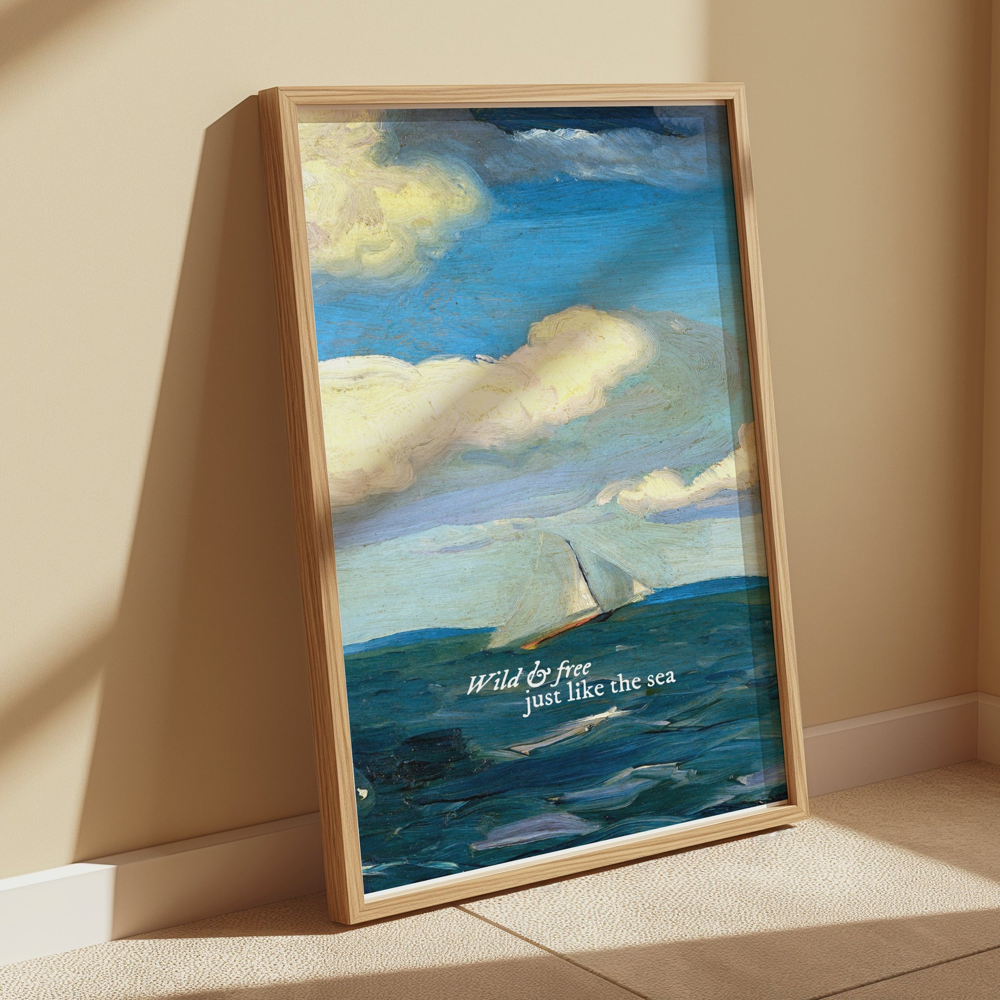 Premium Poster of Sailboat on Ocean with Inspiring Sea Quote Posters