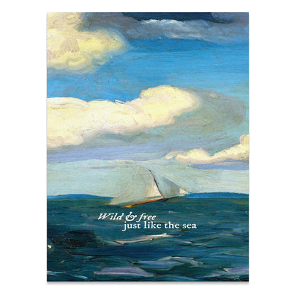 Premium Poster of Sailboat on Ocean with Inspiring Sea Quote Posters