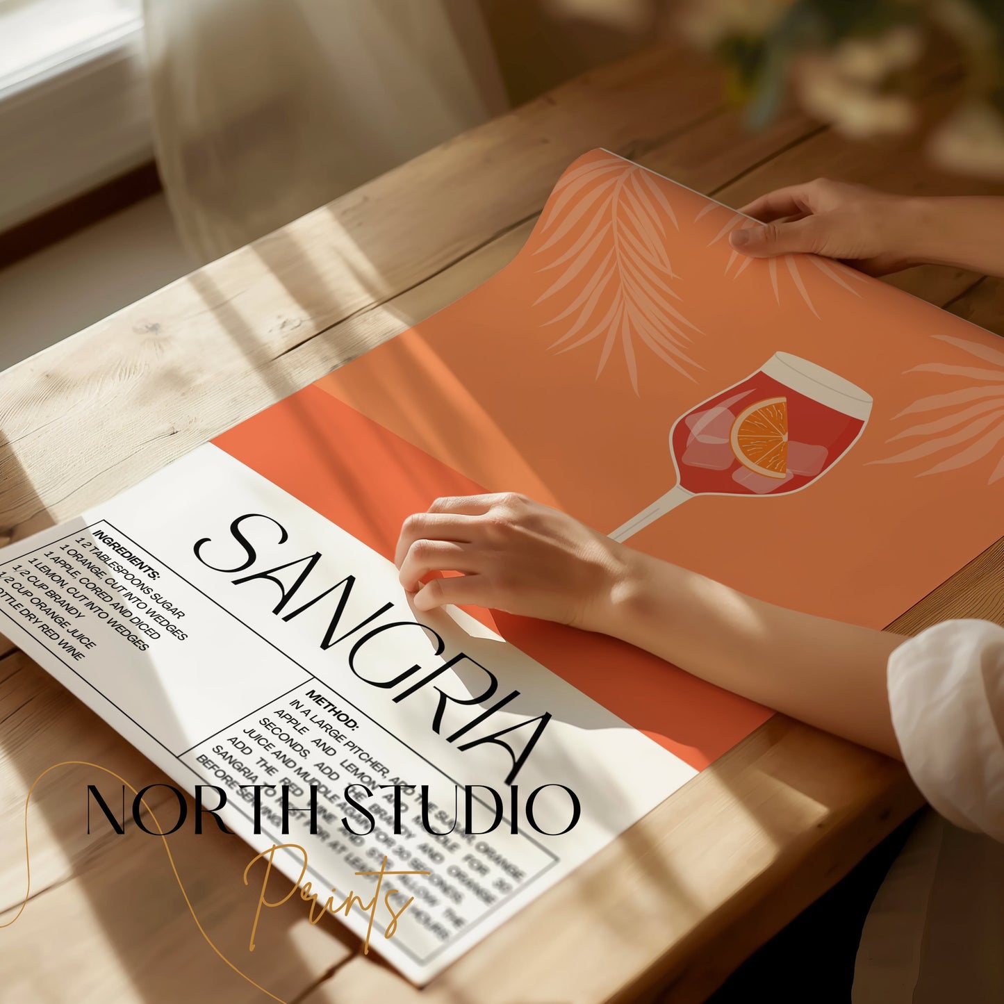 Premium Poster of Sangria Recipe Illustrated Decorative Kitchen Art Posters