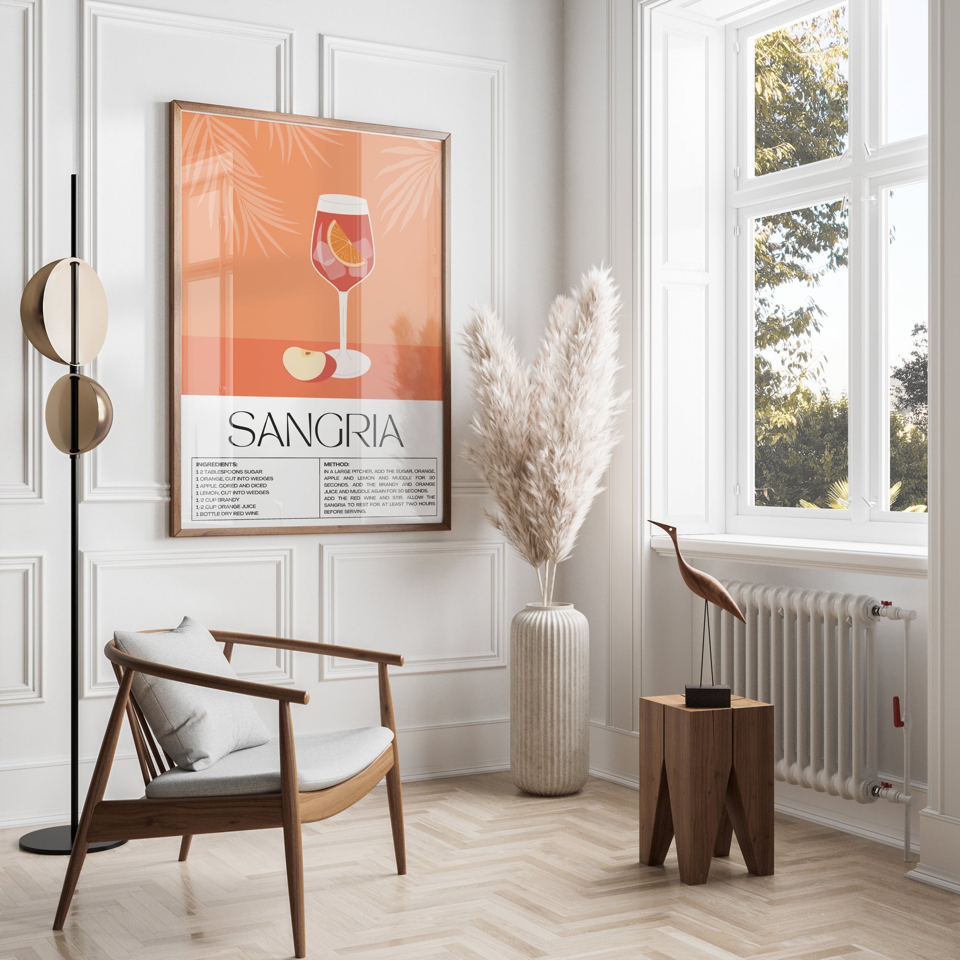 Premium Poster of Sangria Recipe Illustrated Decorative Kitchen Art Posters