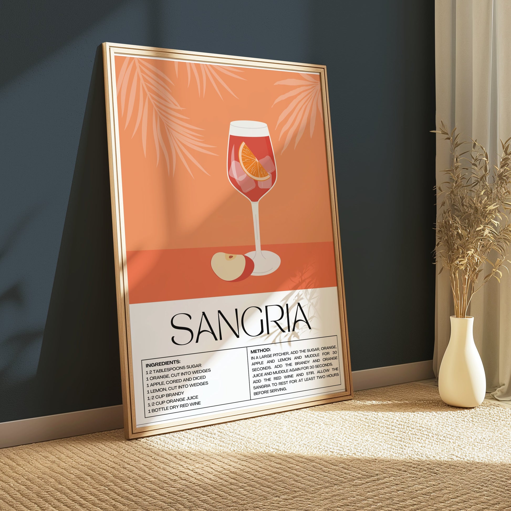 Premium Poster of Sangria Recipe with Ingredients and Method Posters