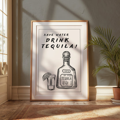 Premium Poster of Save Water Drink Tequila Decorative Art Posters