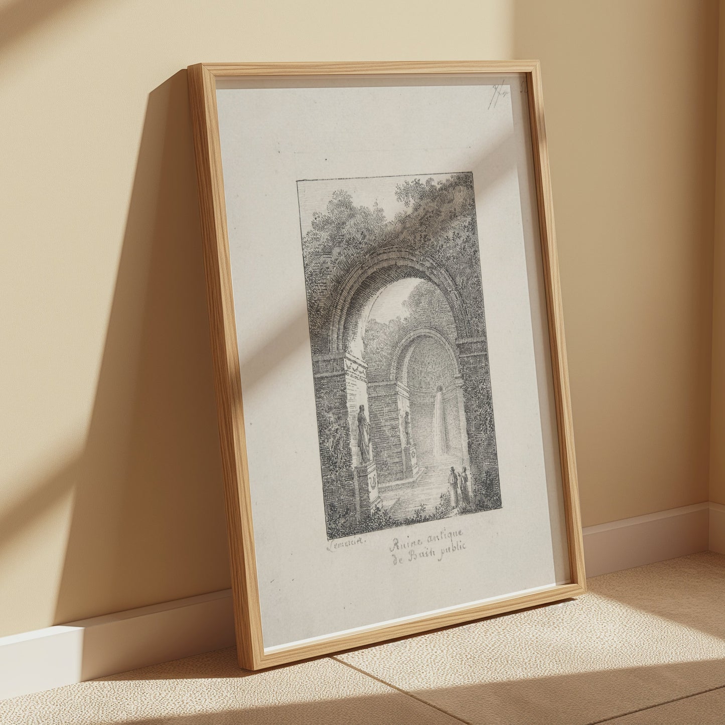 Premium Poster of Scenic Ancient Ruins with Waterfall Posters