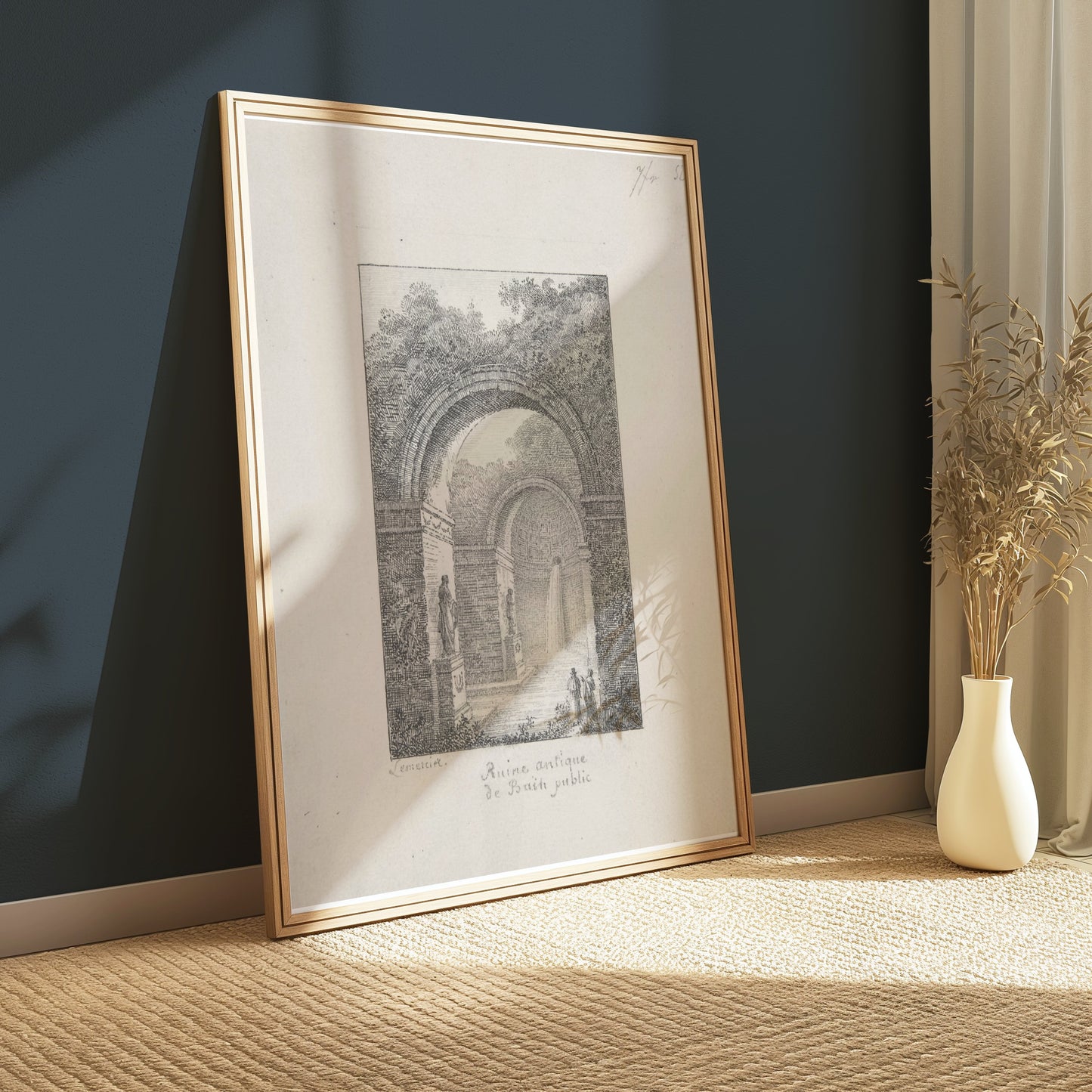 Premium Poster of Scenic Ancient Ruins with Waterfall Posters