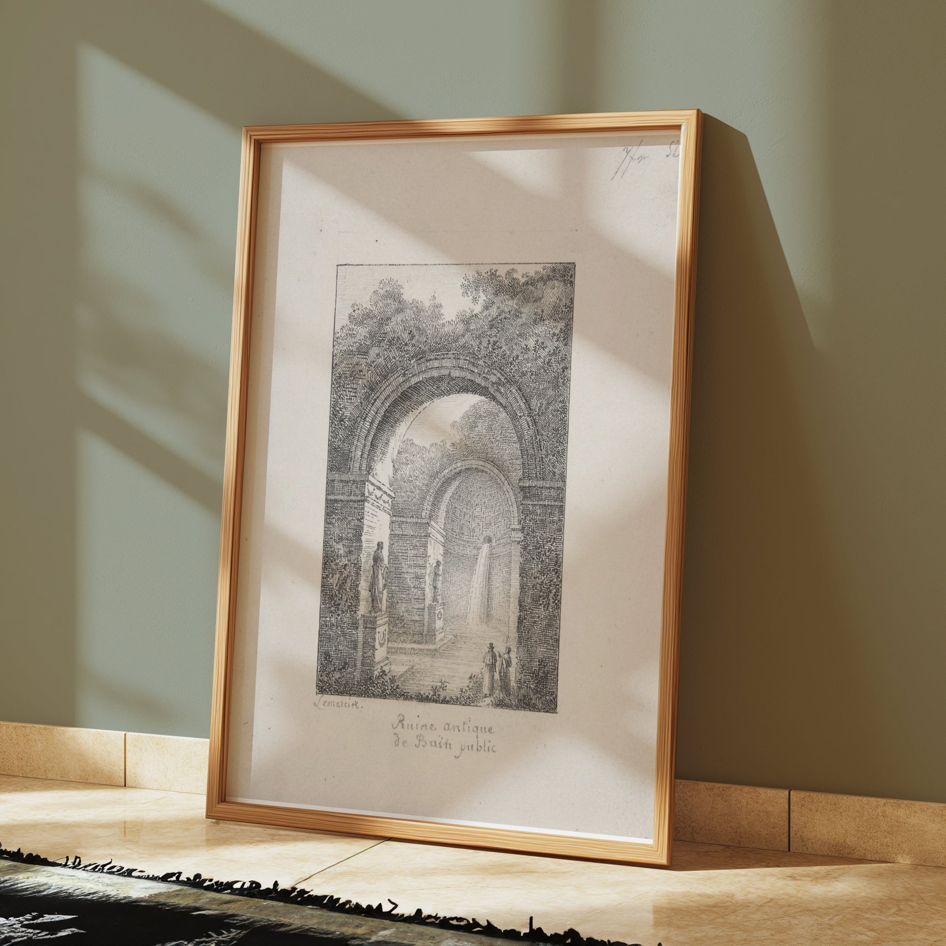 Premium Poster of Scenic Ancient Ruins with Waterfall Posters